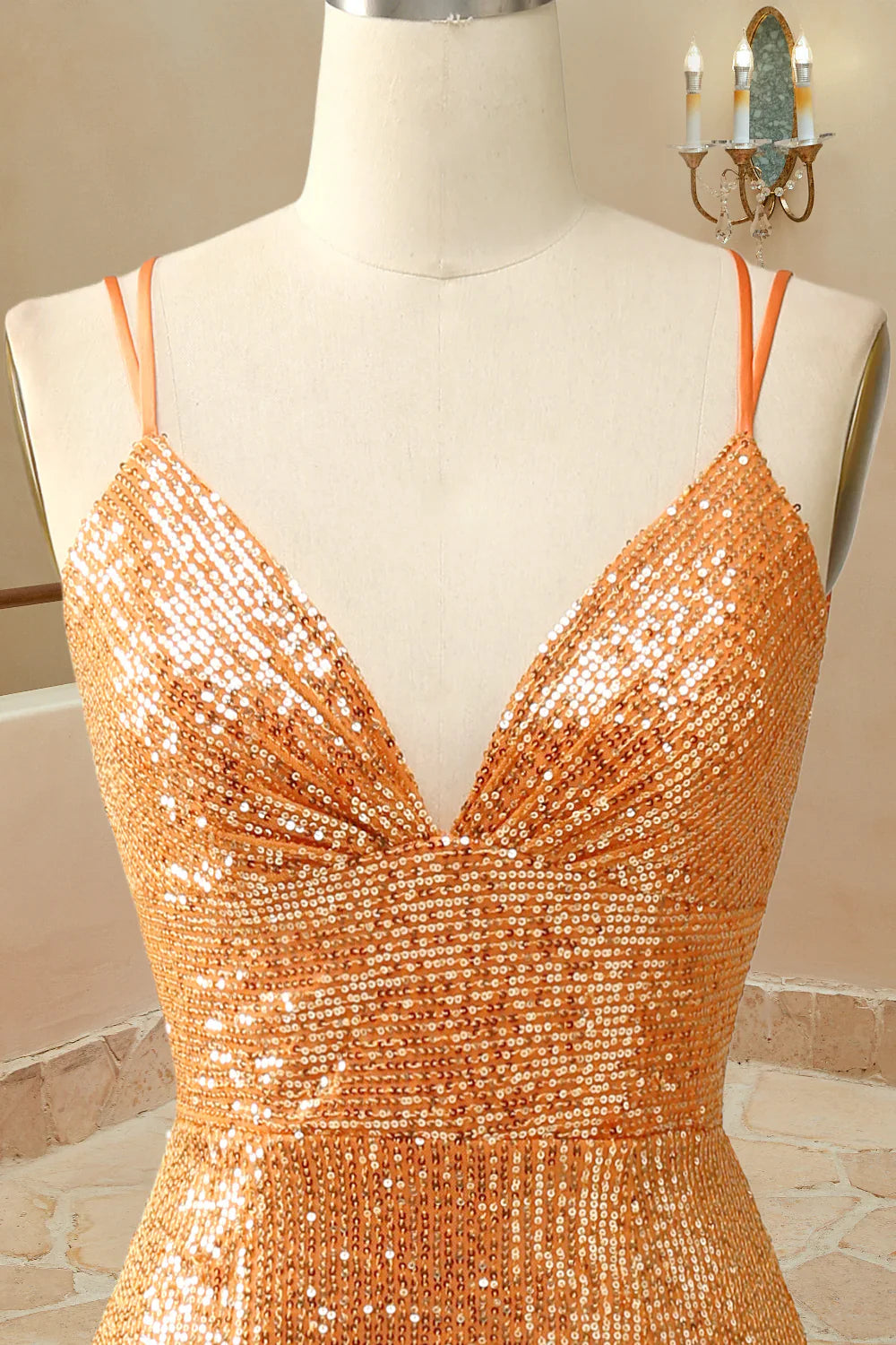 DingJiDress Prom Dresse Straps Mermaid Sequins With Slit