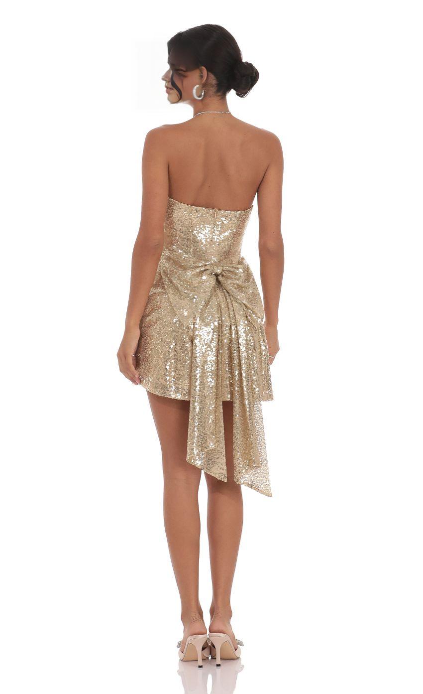 Gold Sequin Strapless Homecoming Dress Sparkling Showstopper
