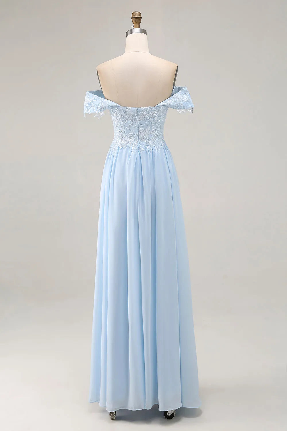 Graceful A-Line Off-the-Shoulder Lace Cap Sleeve Zipper Back Floor-Length Mother of the Bride Dresses