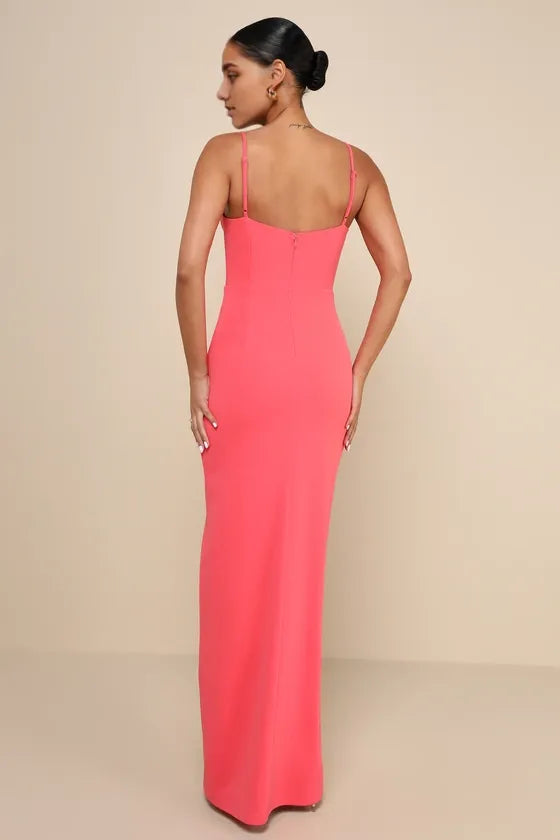 Impressive Glamour Coral Pink Sleeveless Column Homecoming Dresses