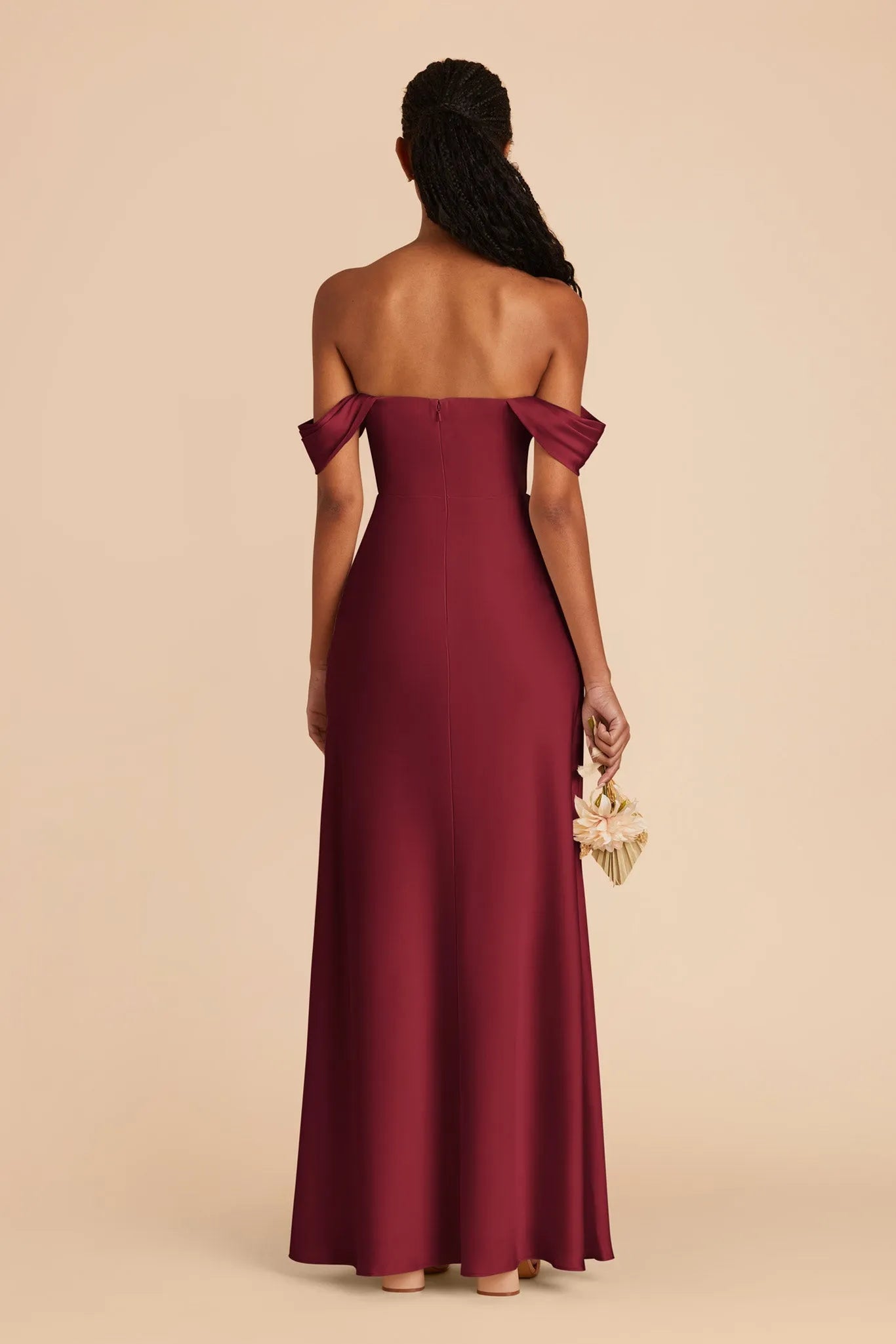 Burgundy Satin Strapless Prom Dress Cowl Neck Subtle Side Slit for Whimsical Forest - Themed Gala Evenings
