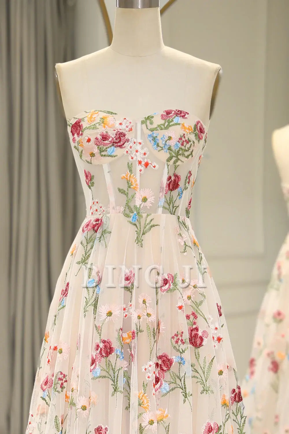DingJiDress Prom Dress A-Line Sweetheart Long Corset Tulle Flower Formal Women's Dresses Wedding Guests Dresses