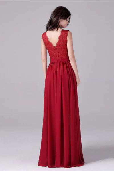 Jewel Lace Floor Length Sleeveless Backless High slit mother's dress