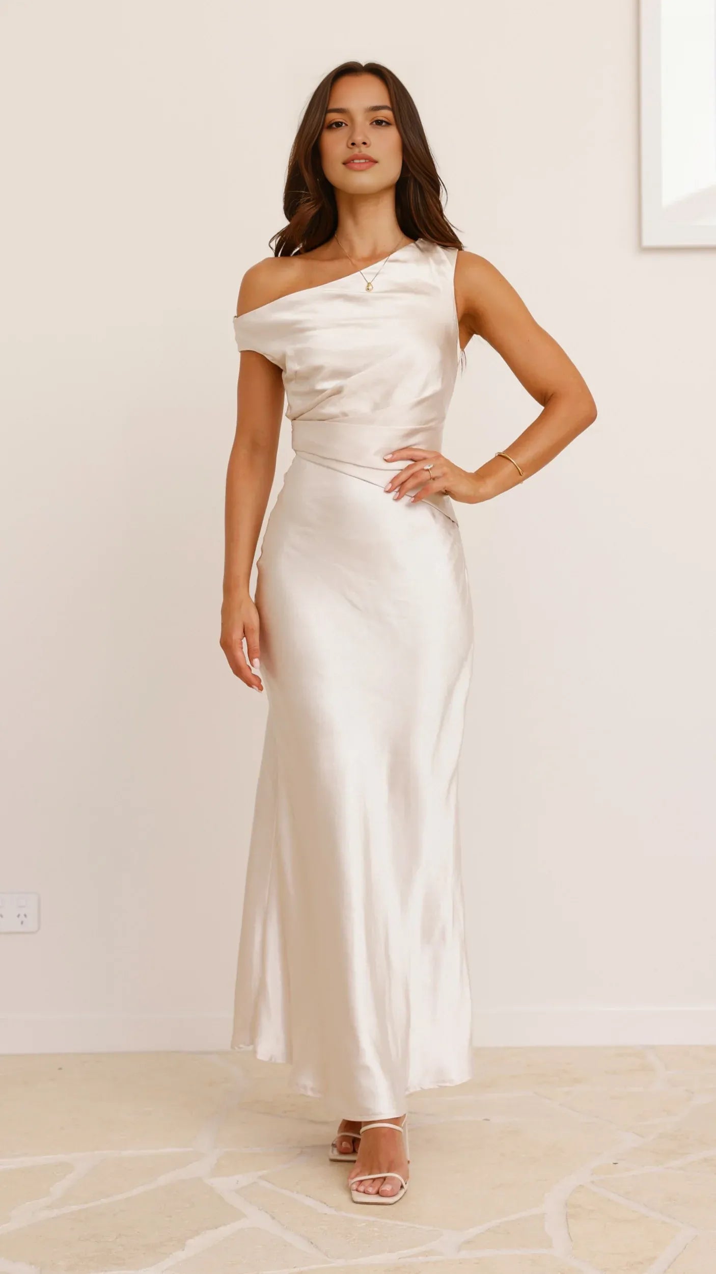 Elegant One Shoulder Sleeveless Ankle-Length mermaid prom dress for women hot sale