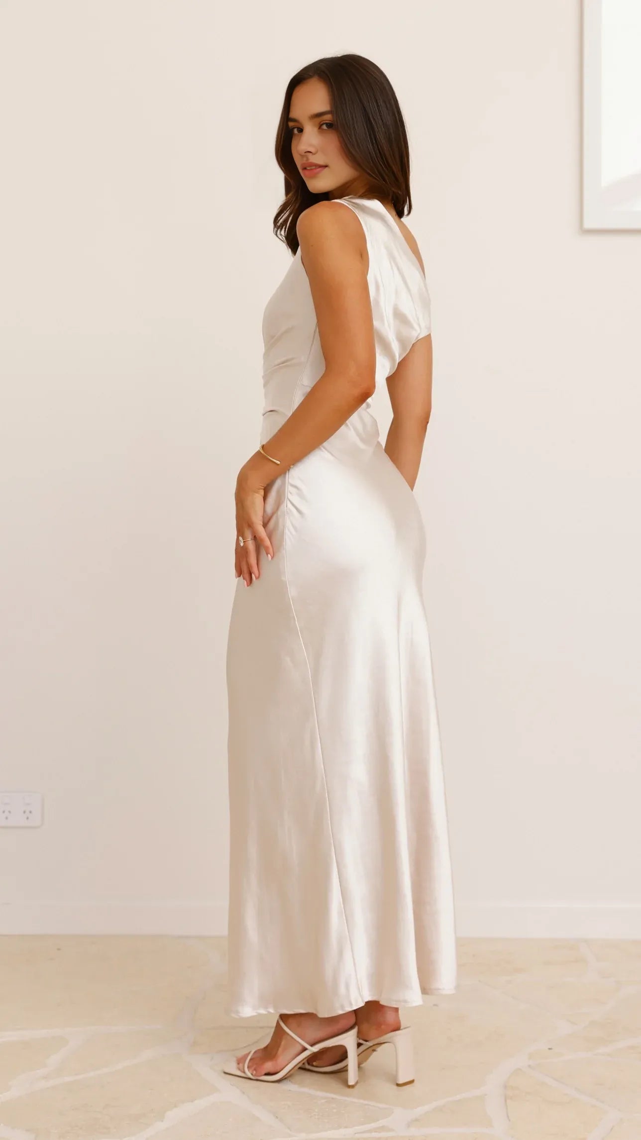 Light Blue Satin V - Neck Spaghetti Strap Prom Dresses for Women Floor Length Formal Party Gown（副本）