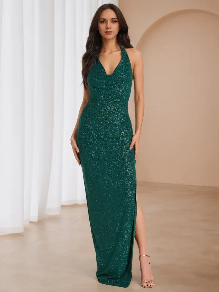 Lime Green Satin Strapless Prom Dress Ruched Details Side Slit for a Stunning Gala Look