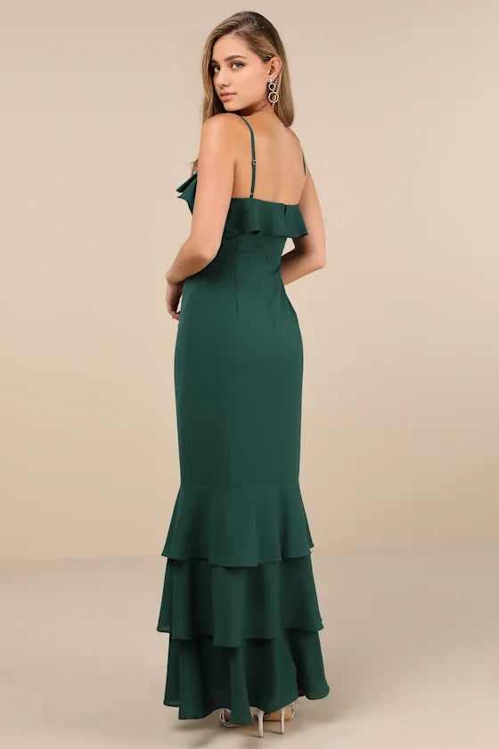 Lively Evenings Lavender Sleeveless Tiered Evening Dresses