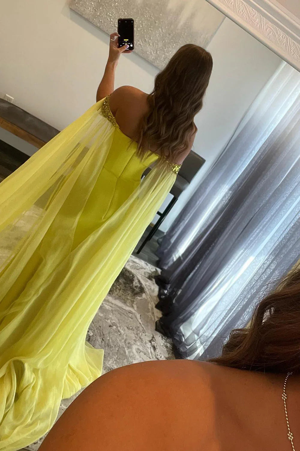 DingJiDress Sheath Off the Shoulder Long Prom Dress with Slit Polyester