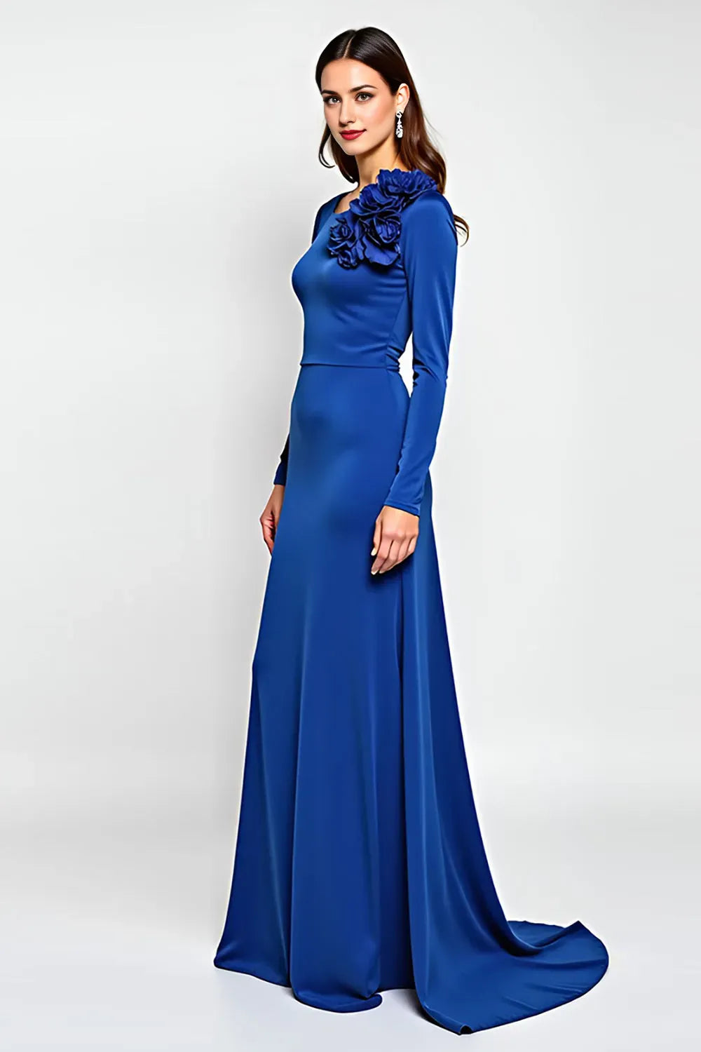 Long Sleeves Mother of the Bride Dress with Flowers