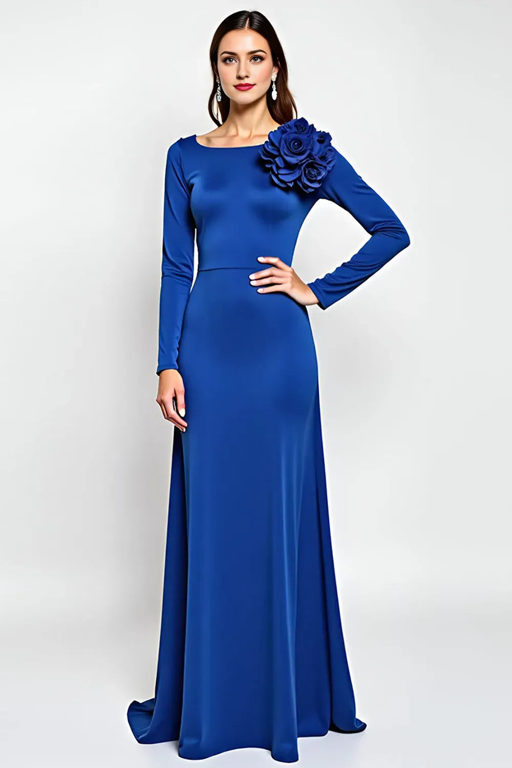 Long Sleeves Mother of the Bride Dress with Flowers