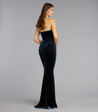 Luxurious Mermaid Sweetheart Neckline Corset Bodice Strapless Side Ruched Back zipper Floor-Length Prom Dresses