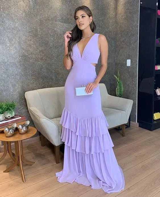 Mermaid Lilac Long prom Dress Party Dress