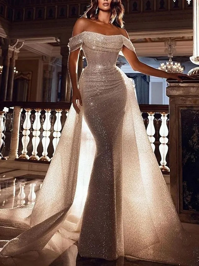 Mermaid Off-the-Shoulder Floor-length Prom Dresses