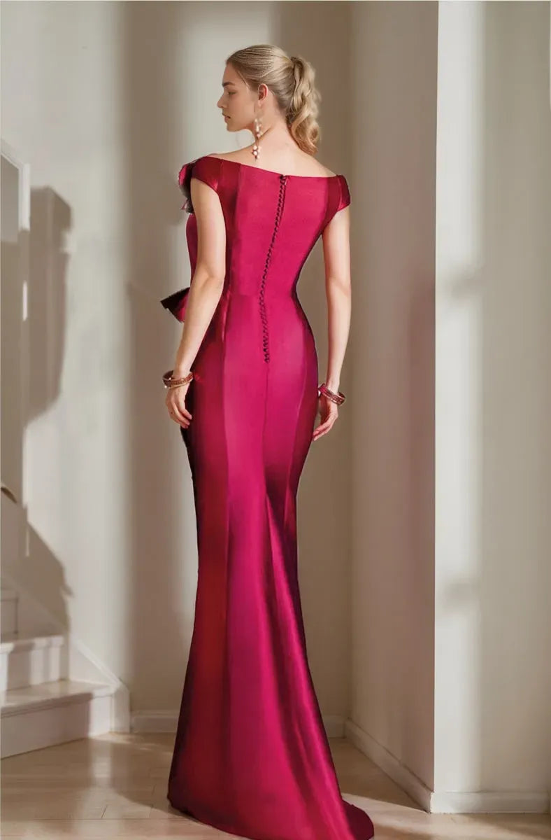 Mermaid Off-the-Shoulder Mother of the Bride Dresses with High Split ﻿