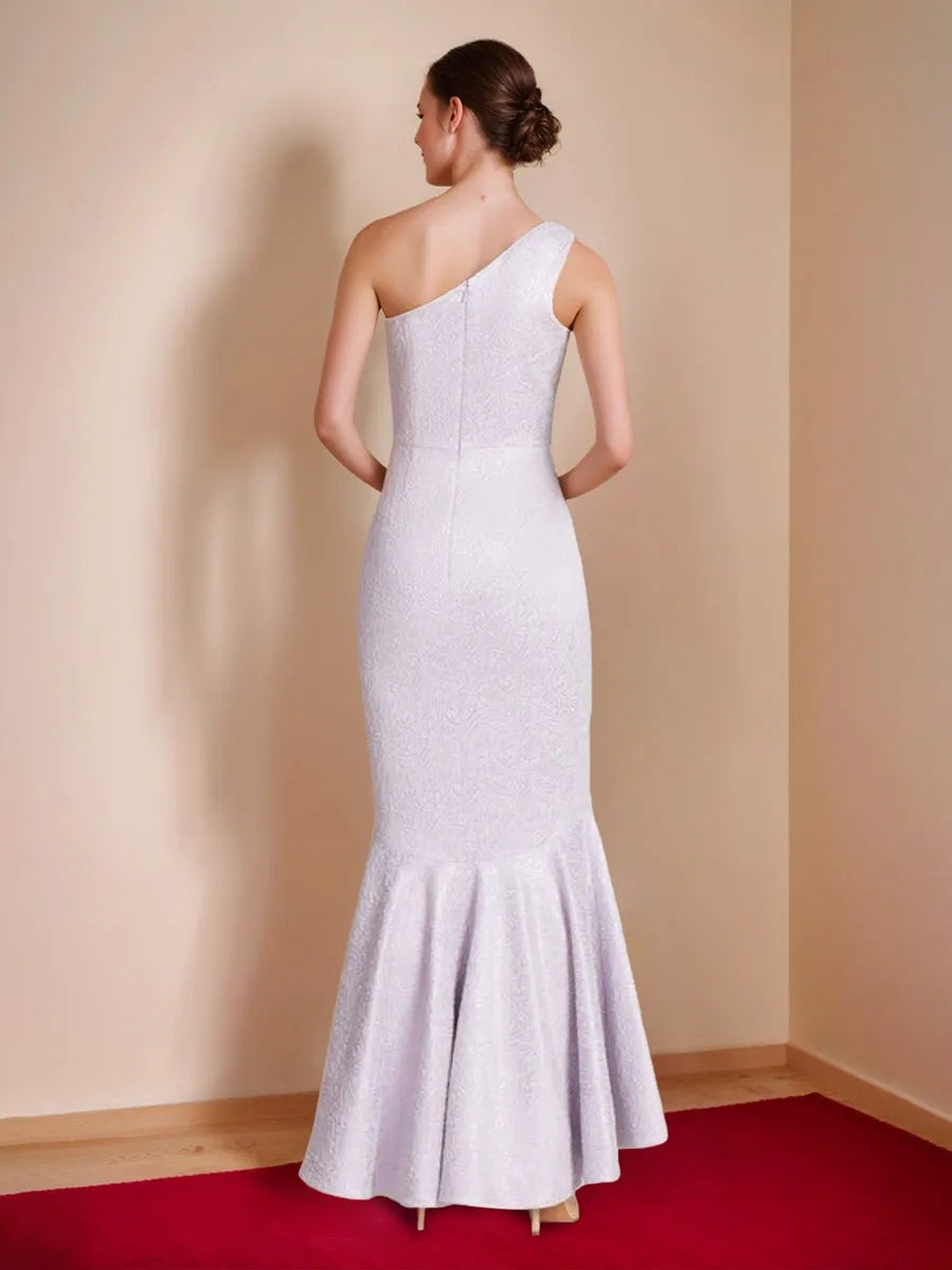 Mermaid One-Shoulder Asymmetrical Elegant Mother of the Bride Groom Dresses with Ruffles