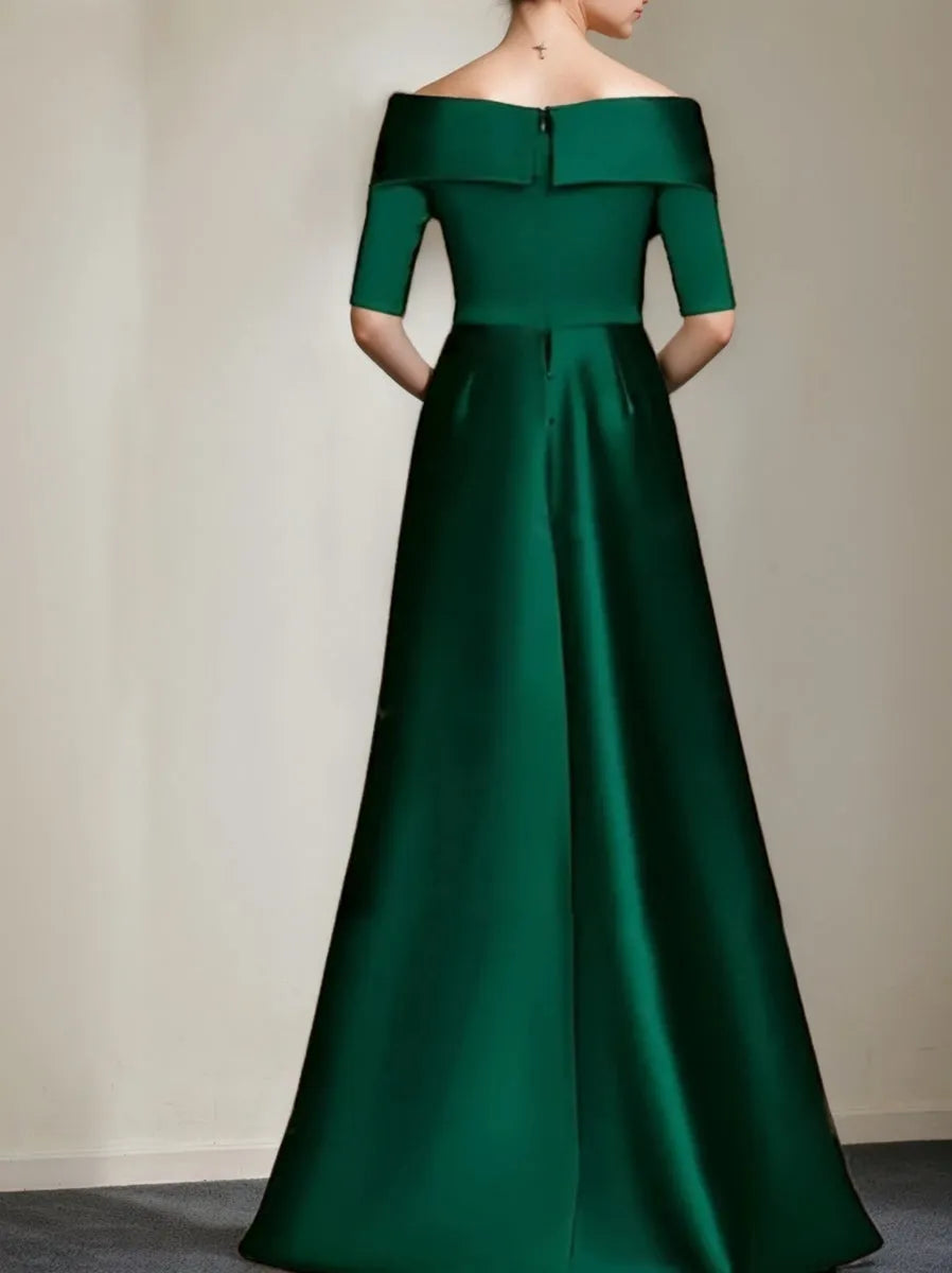 Off-the-Shoulder 1/2 Sleeves Elegant Mother of the Bride Dresses