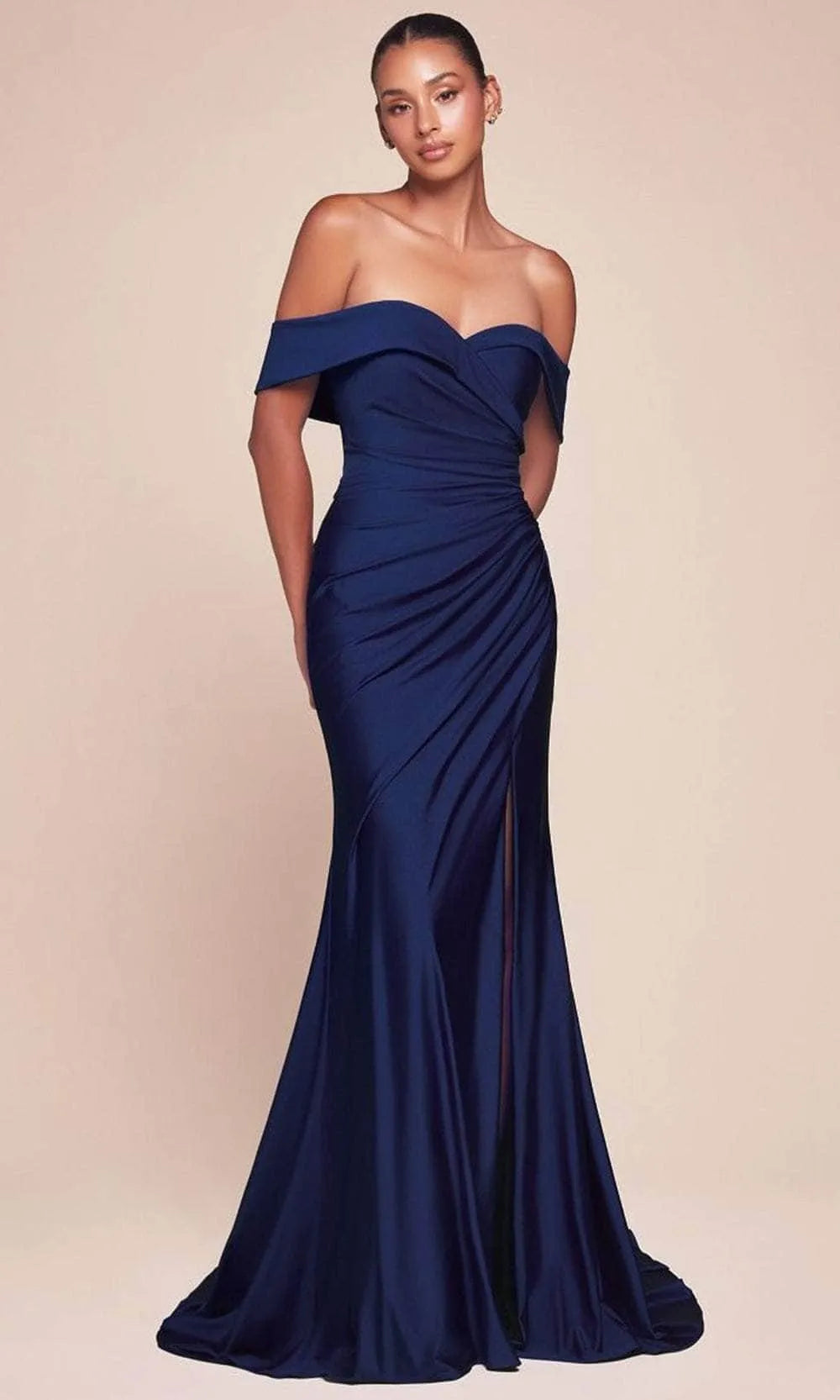 Off  Shoulder Black Mermaid Evening Gown with Draped Details Ideal for Proms and Formal Balls
