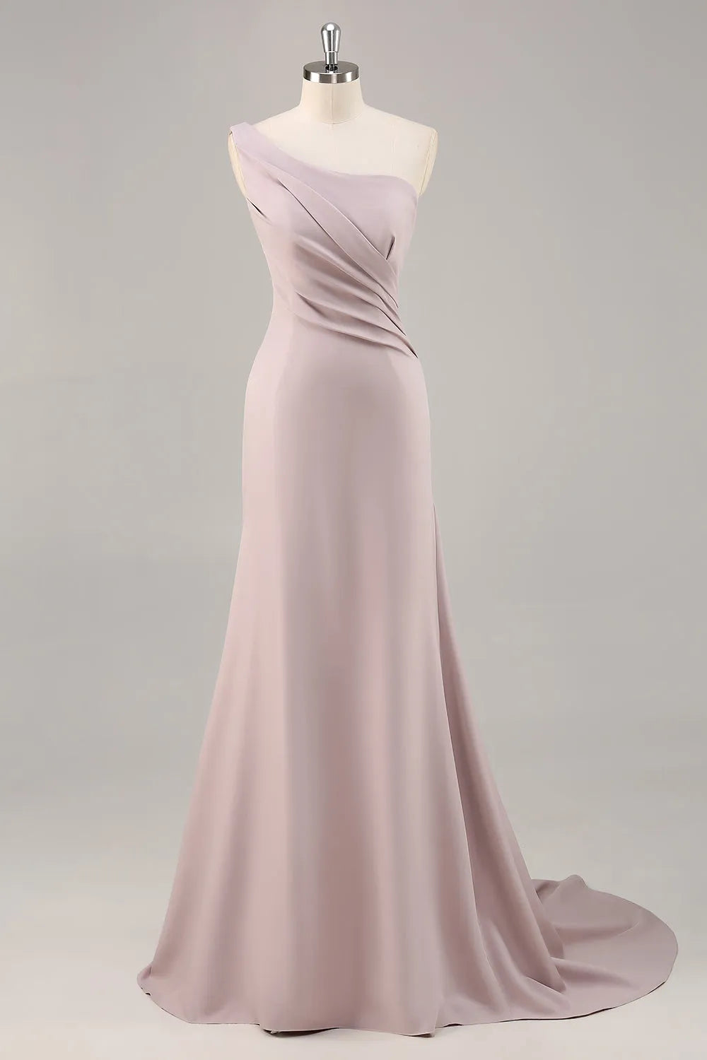 One Shoulder Mermaid Long Khaki Evening Dresses