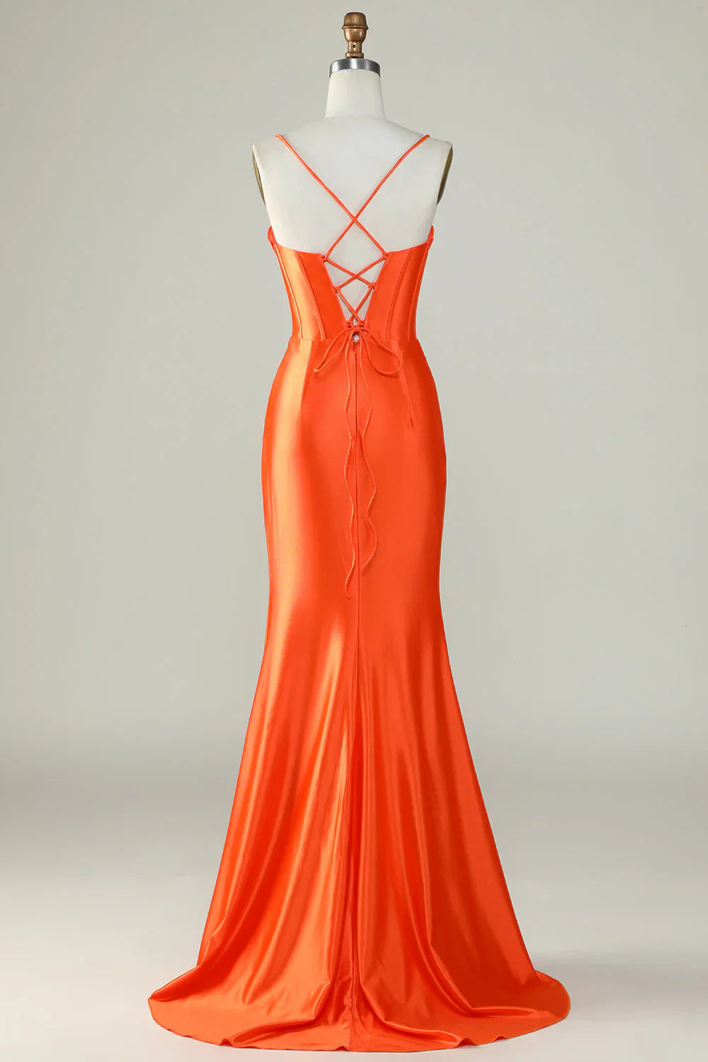 DingJiDress Royal Blue Mermaid Spaghetti Straps Long Prom Dress With Slit