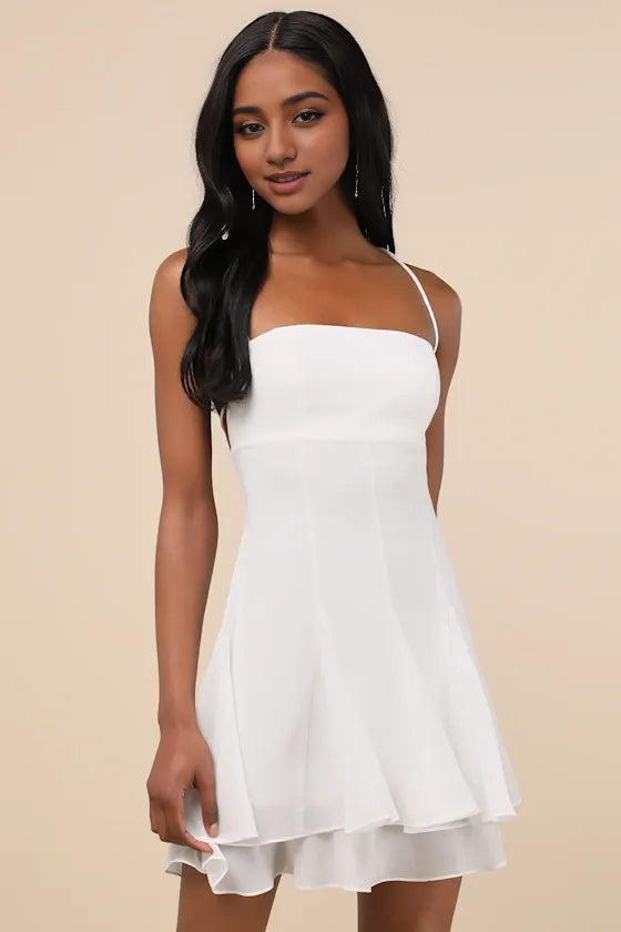 Perfected Sweetness Dark Blue Pleated Tiered Homecoming Dresses