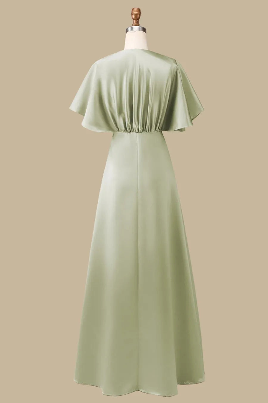 Plunge V Dress with Half Sleeves Mother of the Bride Dresses