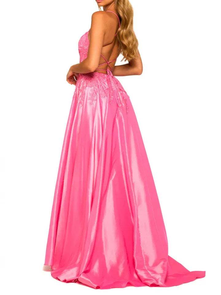 Princess Spaghetti Straps Floor-length Prom Dresses
