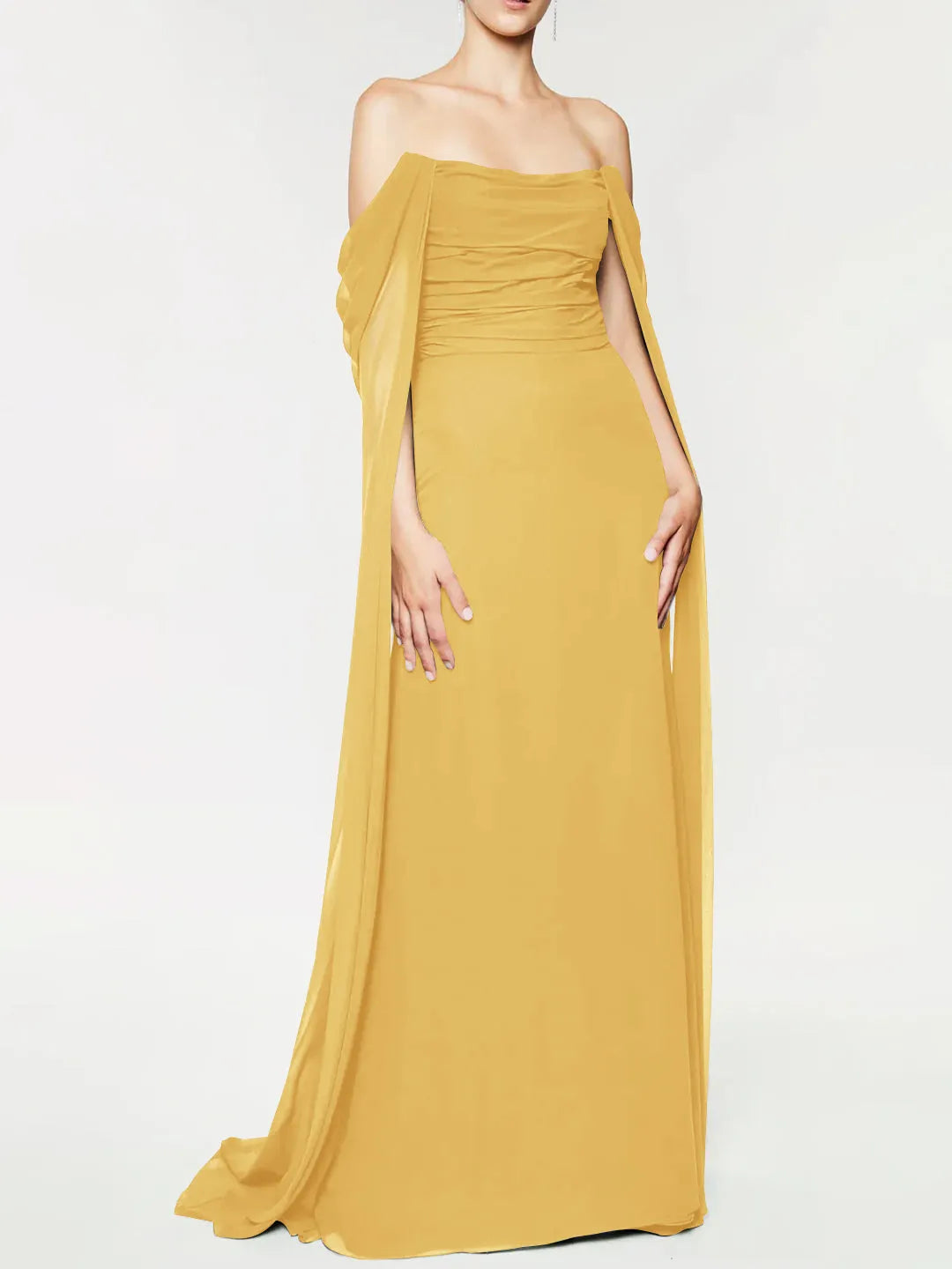 Princess Strapless Sleeveless Floor-Length Evening Dress with Watteau Train