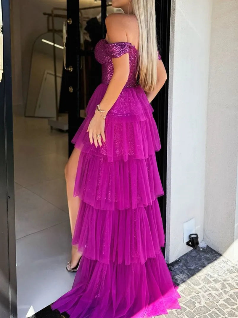 Princess Sweetheart Sleeveless Floor-Length Sequins Evening Dresses