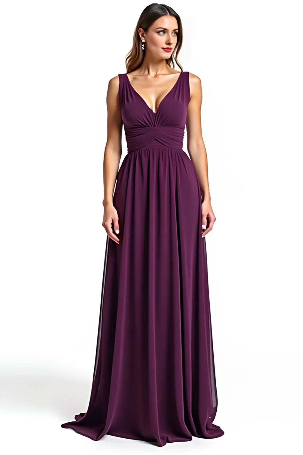 Purple Backless Long Mother of the Bride Dress
