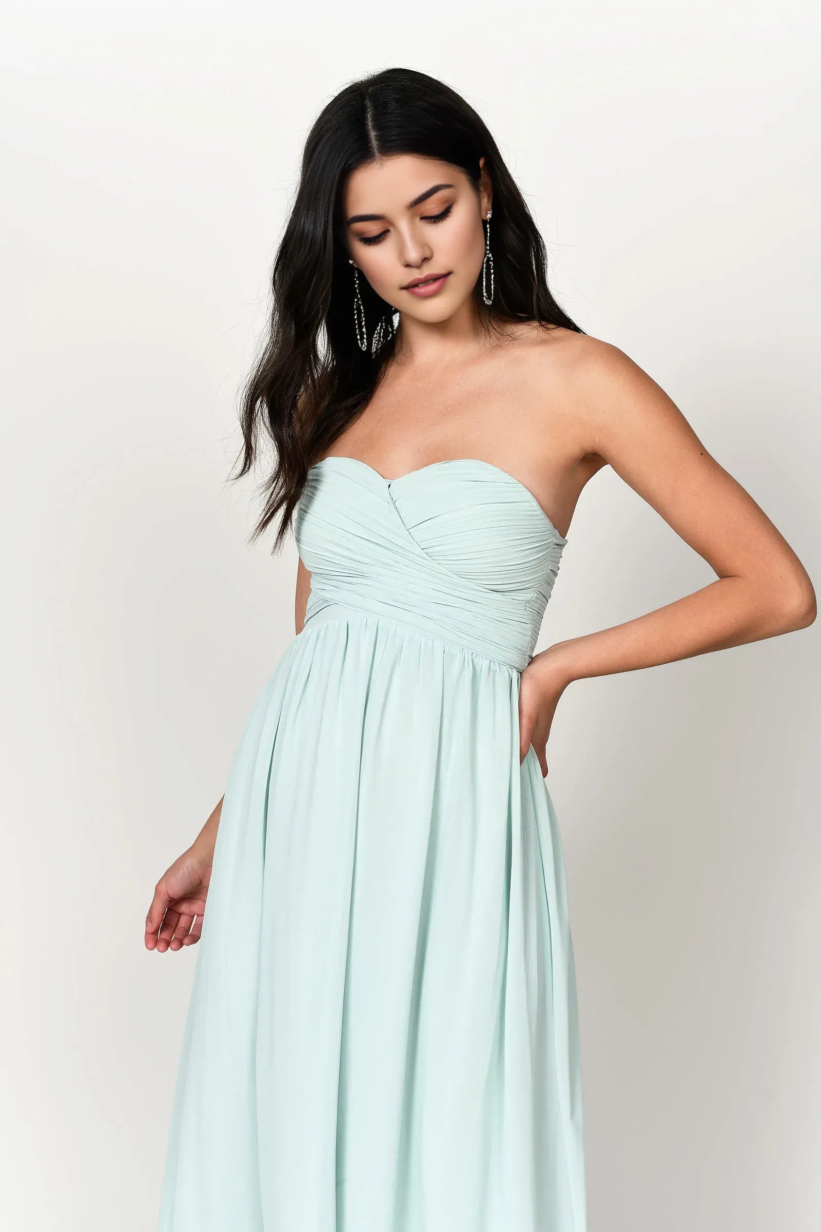 Romantic Dusty Purple A-Line Sweetheart Neck Sleeveless Ruched Chiffon Back Zip Floor-Length Prom Dresses