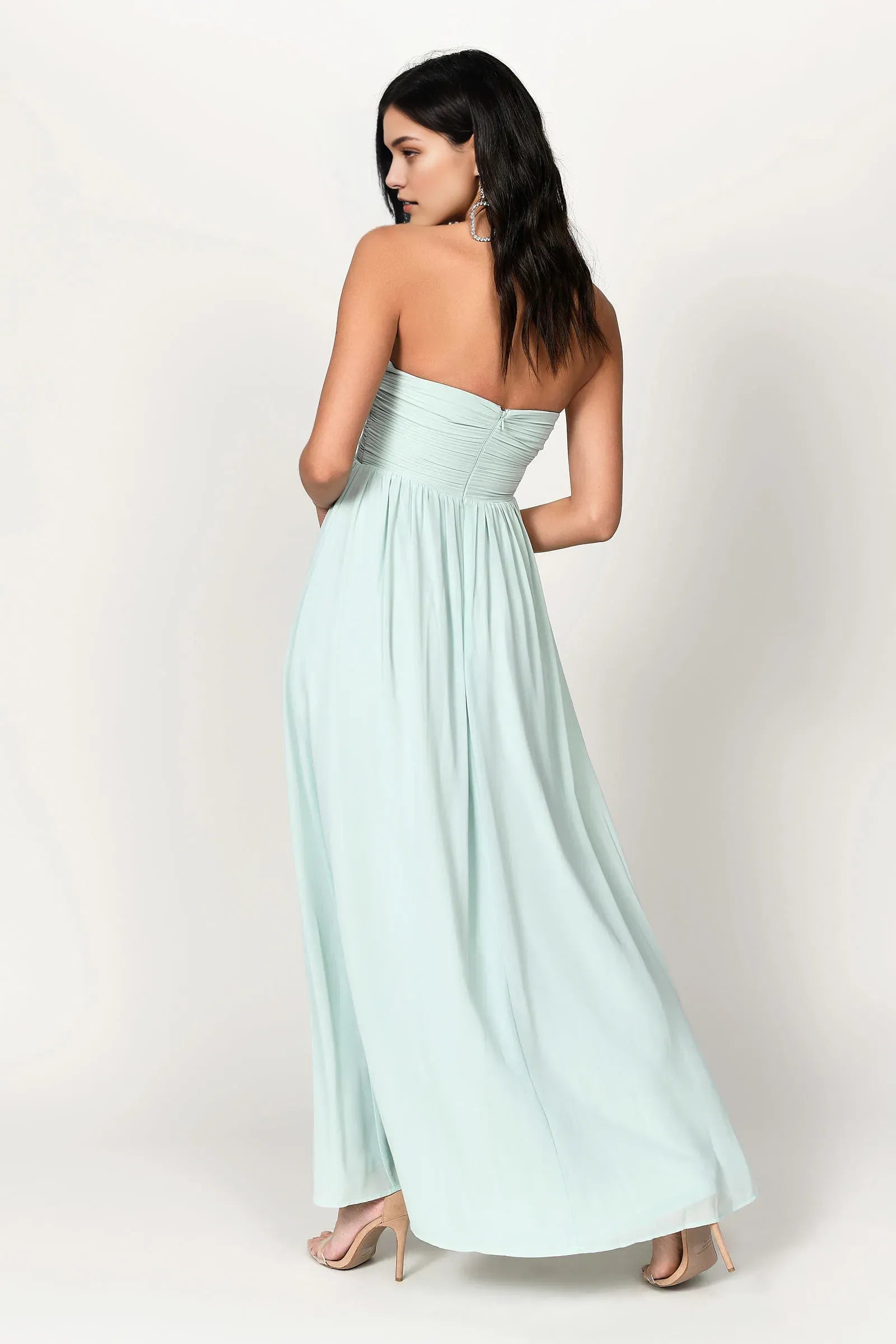Romantic Dusty Purple A-Line Sweetheart Neck Sleeveless Ruched Chiffon Back Zip Floor-Length Prom Dresses