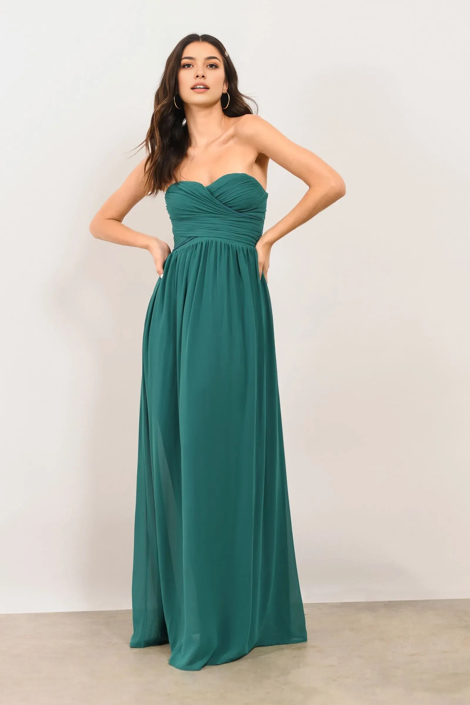 Romantic Dusty Purple A-Line Sweetheart Neck Sleeveless Ruched Chiffon Back Zip Floor-Length Prom Dresses