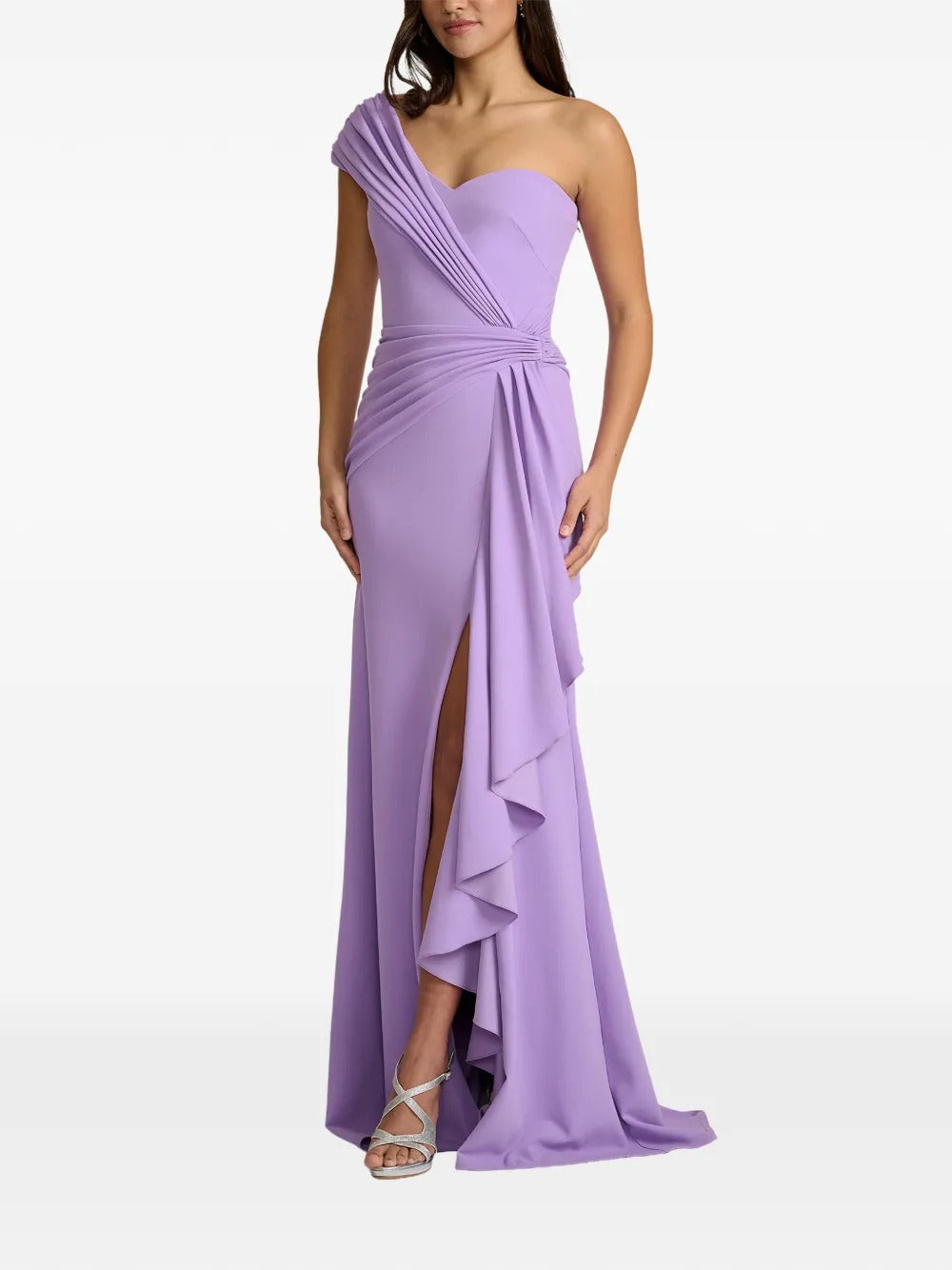 Romantic Lilac One-Shoulder Ruffled Evening Dress