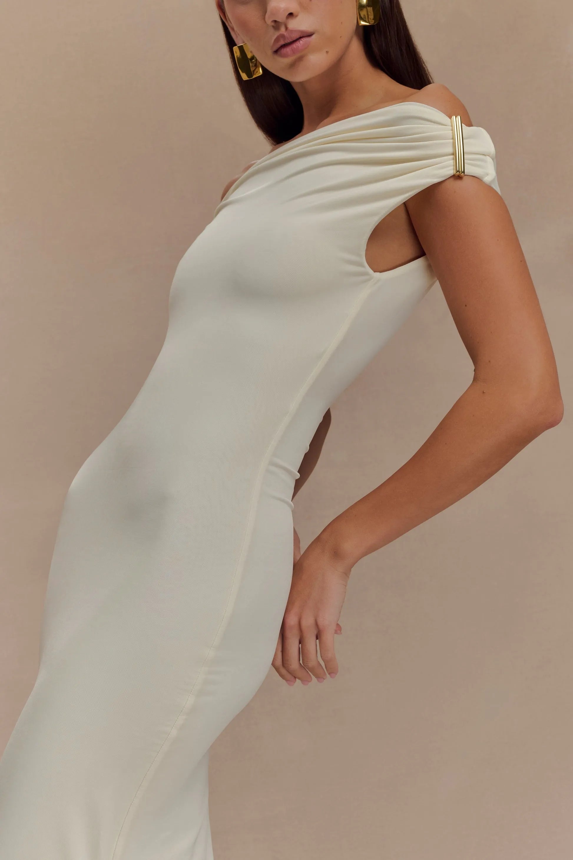 Romantic Mermaid Asymmetrical Neckline Sleeveless Ruched Backless Satin Floor-Length Prom Dresses
