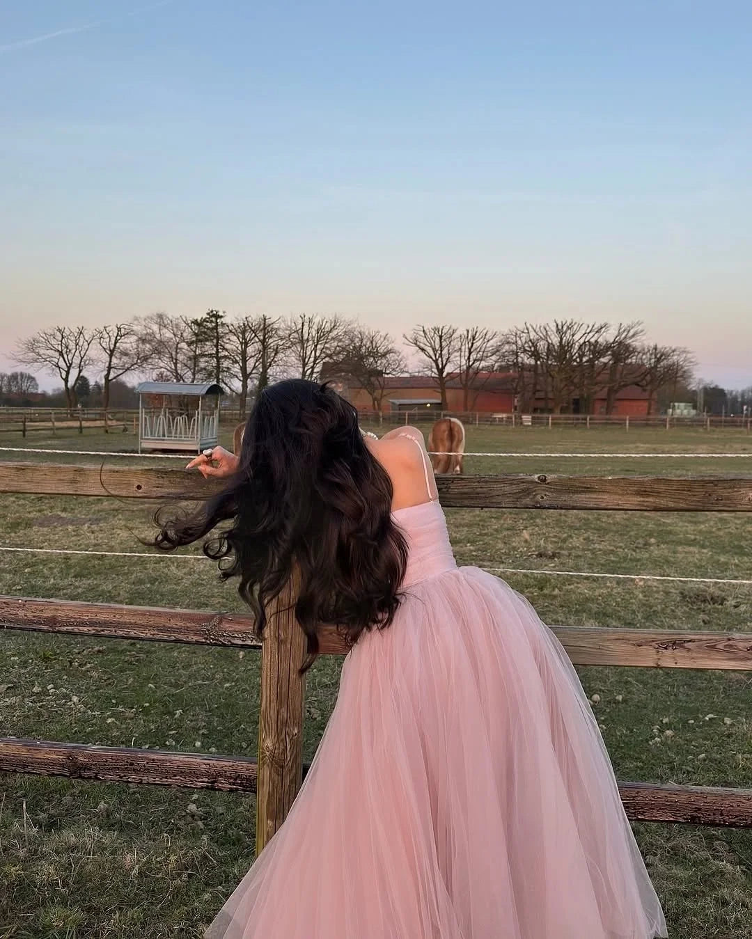 Romantic Spaghetti Strap Sleeveless Tulle Blush Pink Prom Dress
