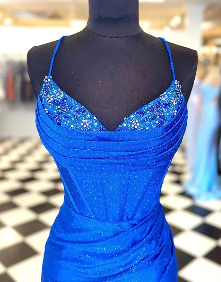 DingJiDress Gorgeous Spaghetti Straps Short Glitter Hoco Party Dress
