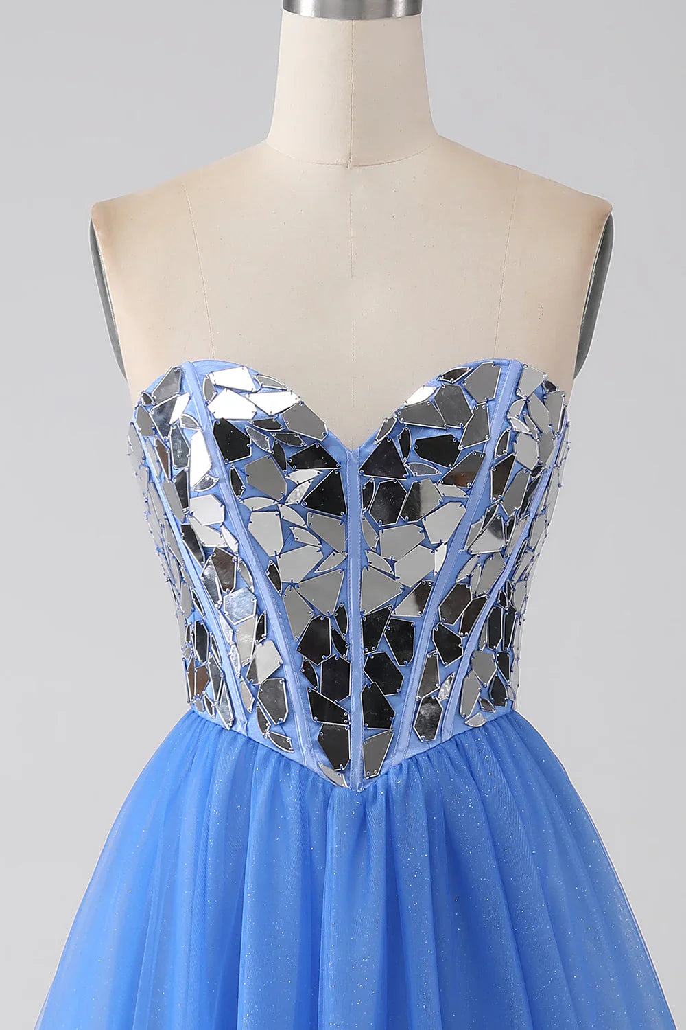 DingJiDress A-Line Sweetheart Mirror Royal Blue Prom Dress