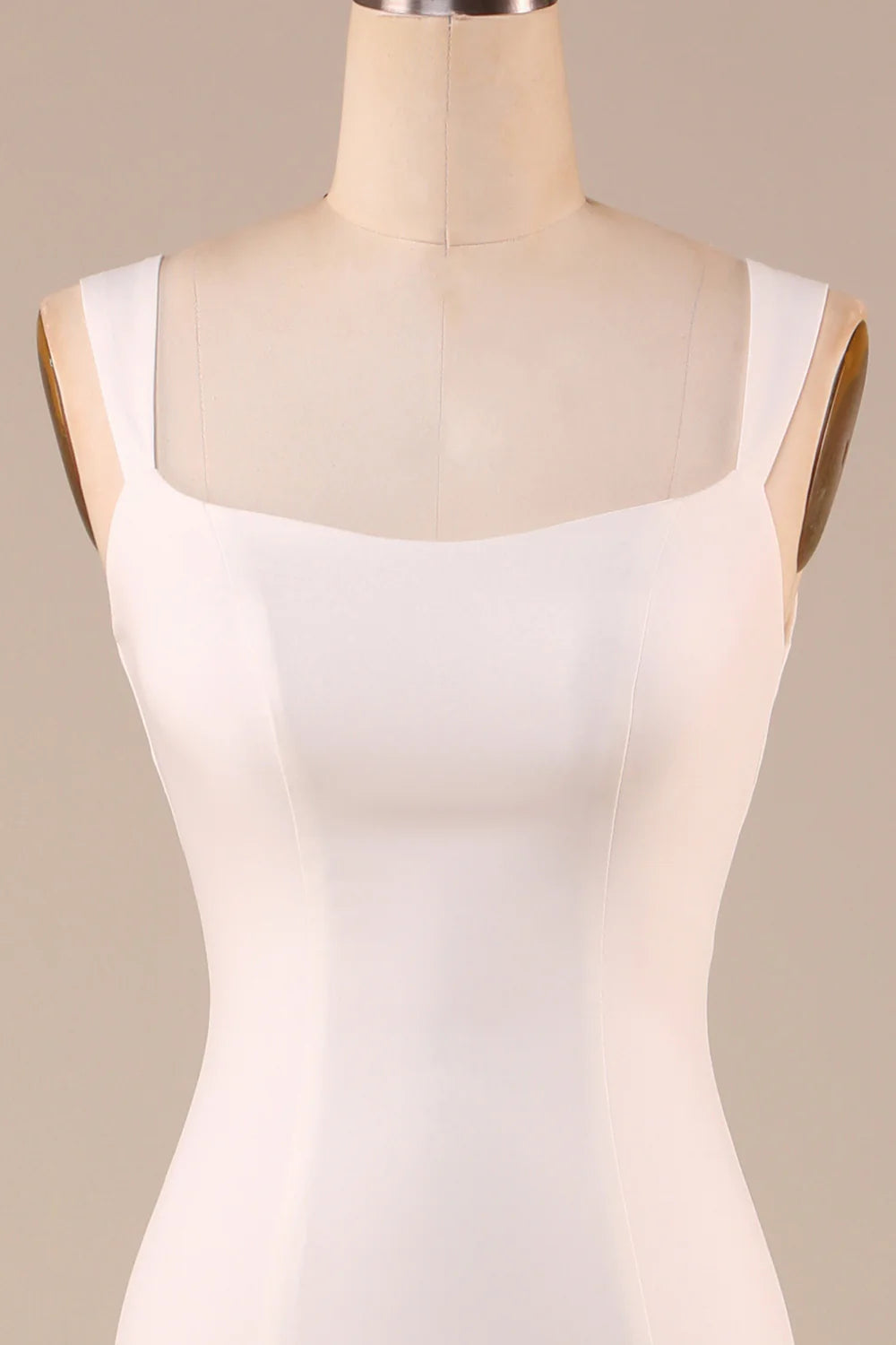 Satin Mermaid Ivory Sweep Train Wedding Dress with Bowknot