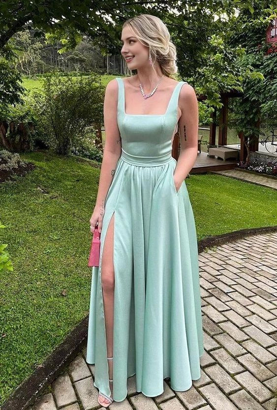 Satin Prom Dresses Evening Gown
