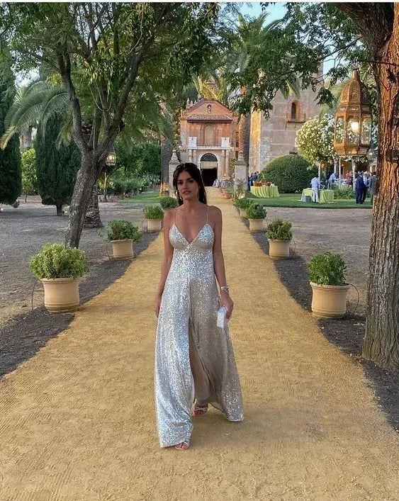 Sequin Long Prom Dress Party Dress Evening Dress