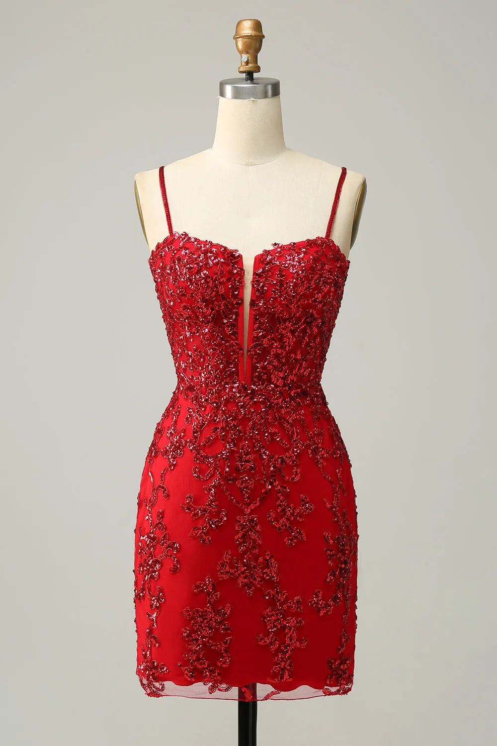 Sequins Spaghetti Straps Black Short Homecoming Dress