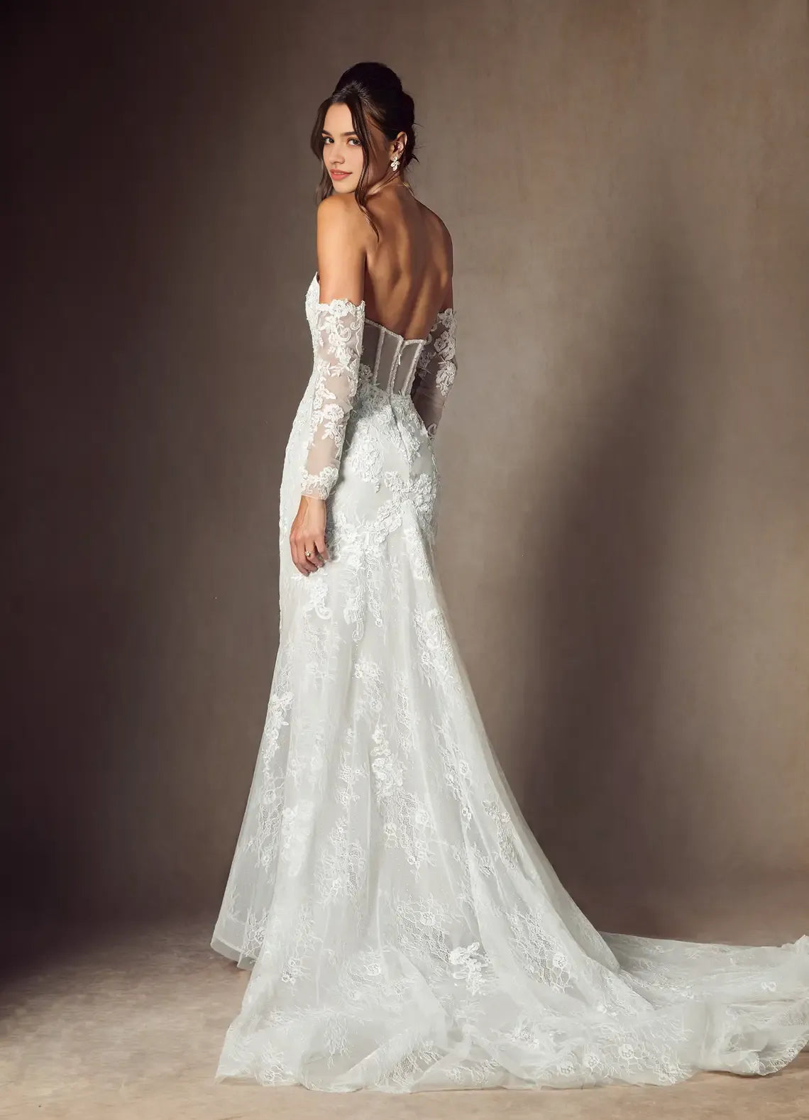 Sexy white Mermaid Strapless Lace Bodice Wedding Dresses Fitted Tight Wedding Dresses for Women  for women hot sale