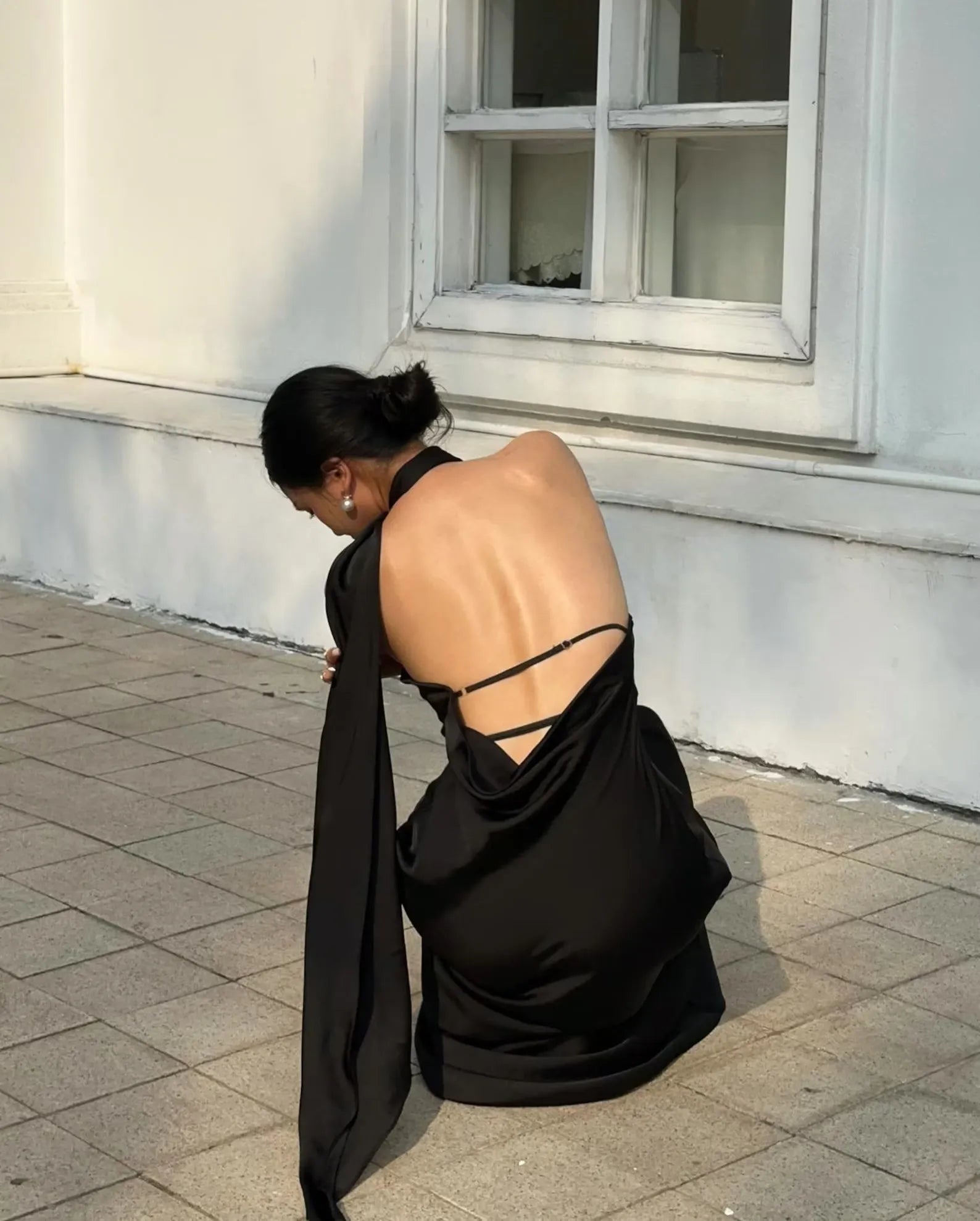 Sleek Halter Neck Sleeveless Backless Black Floor-Length Prom Dress For Women Hot Sale