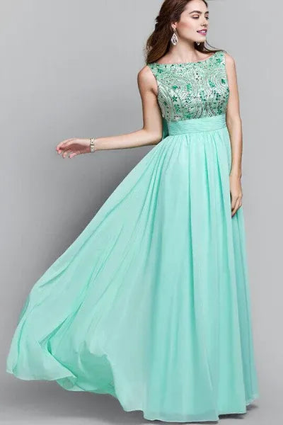 Sleeveless backless long Mother of the Bride Dresses