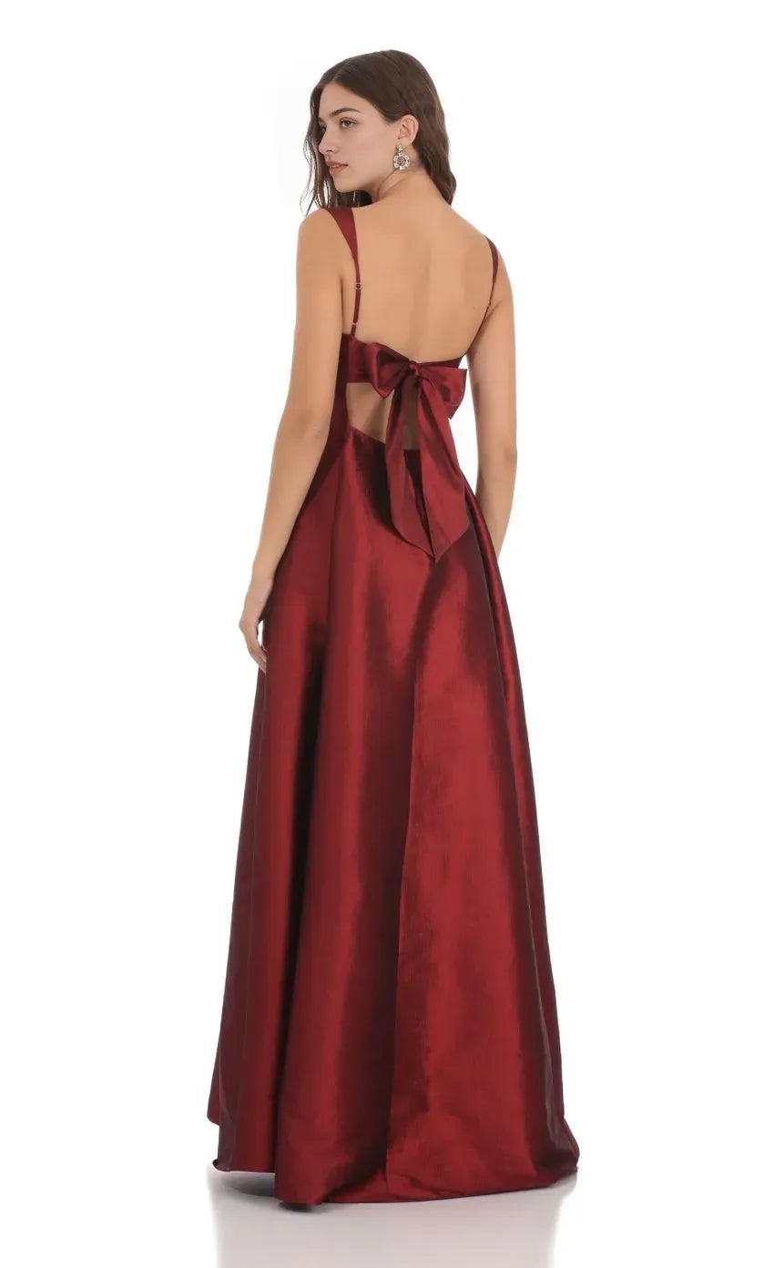 Sophisticated Burgundy Prom Dress with Square Neckline Wide Straps and Flattering Fit Designed for Elegant Prom Celebrations