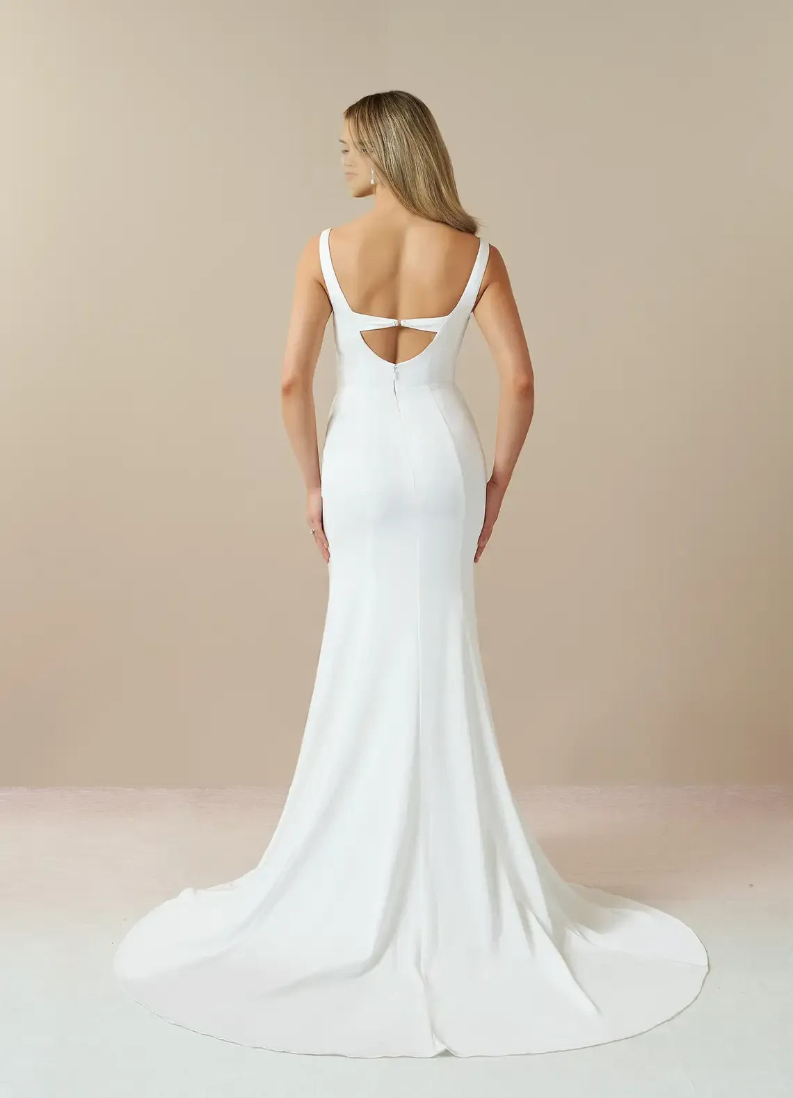 Sophisticated White Mermaid Pleated Crepe Back Satin Wedding Dresses Spaghetti Straps Sweetheart Neck High Slit Asymmetric Drape Train for women Hot Sale