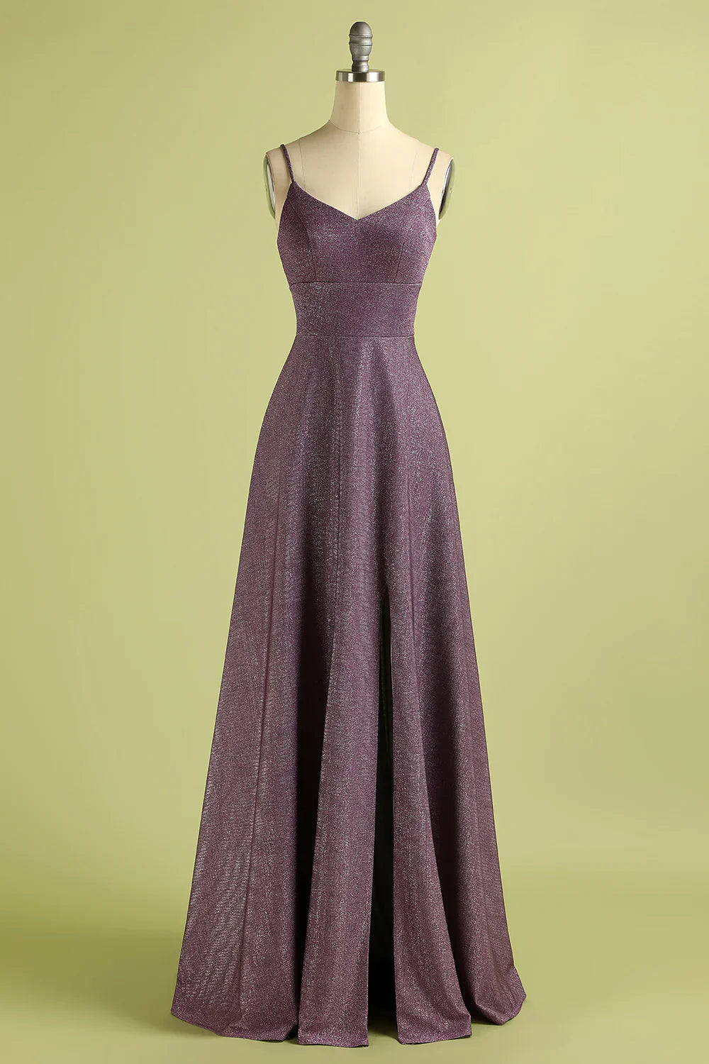 DingJiDress Grape Lace Up Long Satin Prom Dress