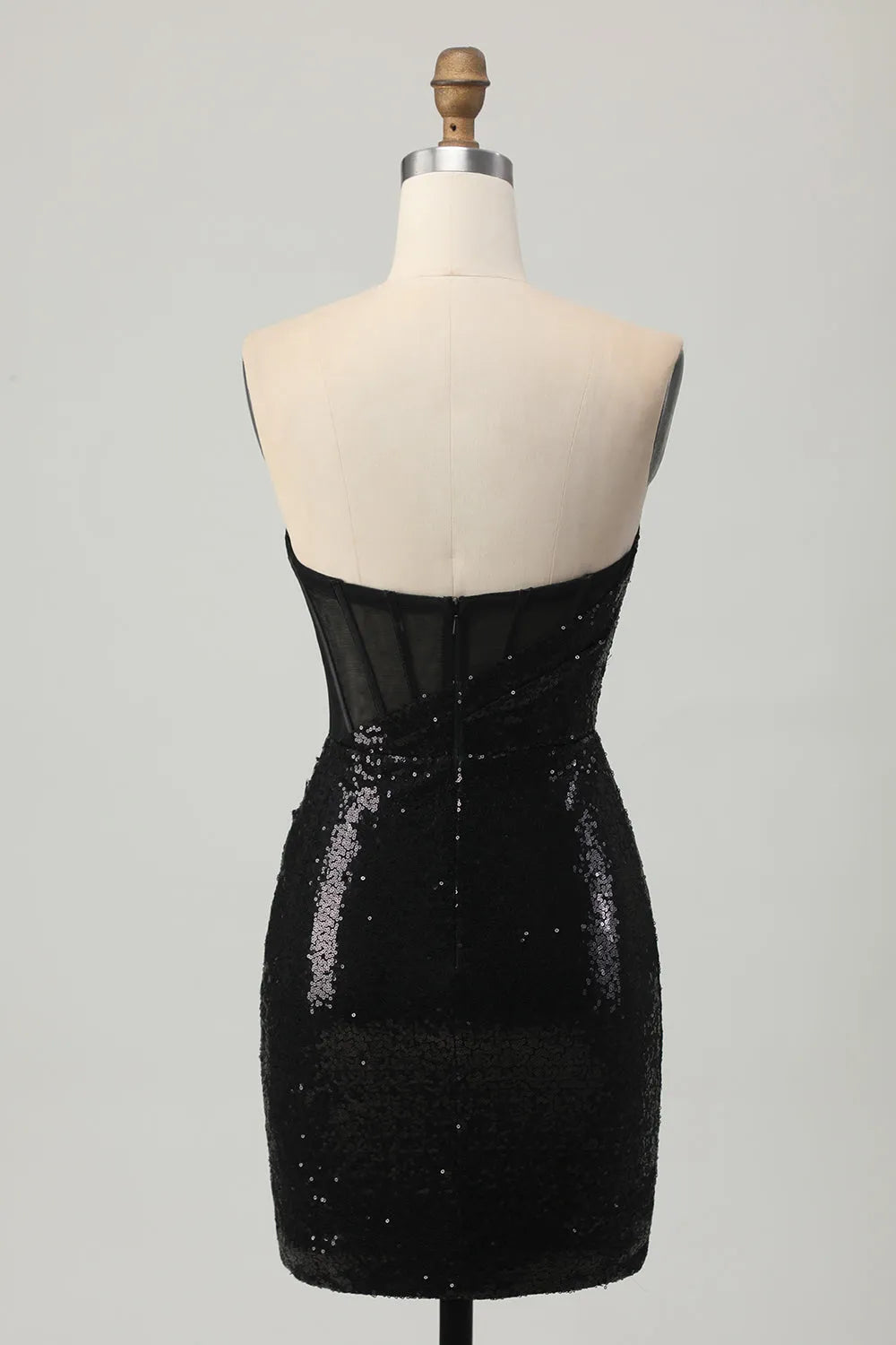 Sparkly Black Sequins Sweetheart Tight Short Homecoming Dress