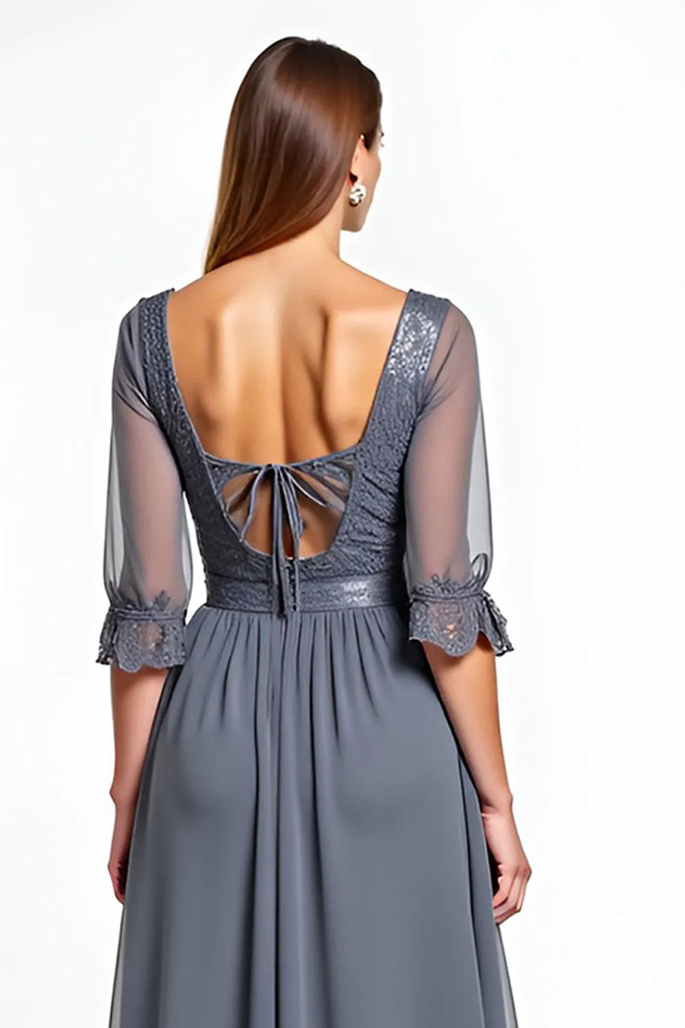 Steel Grey A Line Corset Mother Of The Bride Dress
