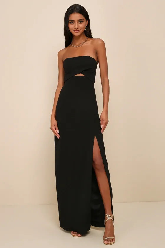 Strapless Cutout Column Homecoming Dresses